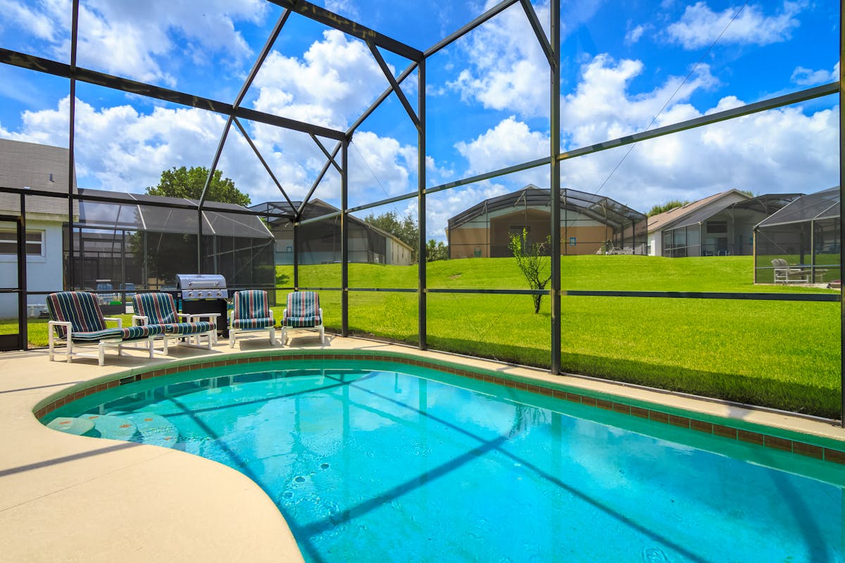 Screened lanai pool with a fresh plaster finish - Cape Coral, FL pool resurfacing